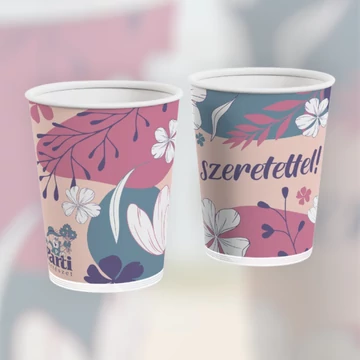 Partis kaspó - Sok szeretettel! (rózsaszínes)